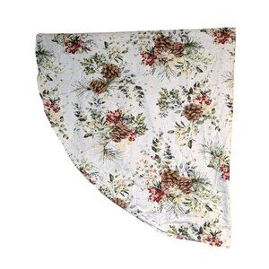 Ralph Lauren Home Pinecone & Floral Cotton Tablecloth 66" Width Round Rustic